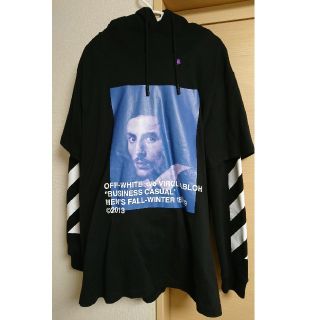 OFF-WHITE オフホワイト 18AW BERNINI LAYERED HOODIE ベルニーニレイヤードプルオーバーパーカー ブラック OMBB042F18192011