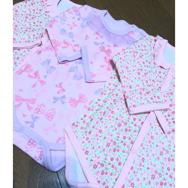 Nishiki Baby(ニシキベビー)のロンパース3点セット 新品未使用 キッズ/ベビー/マタニティのベビー服(~85cm)(ロンパース)の商品写真