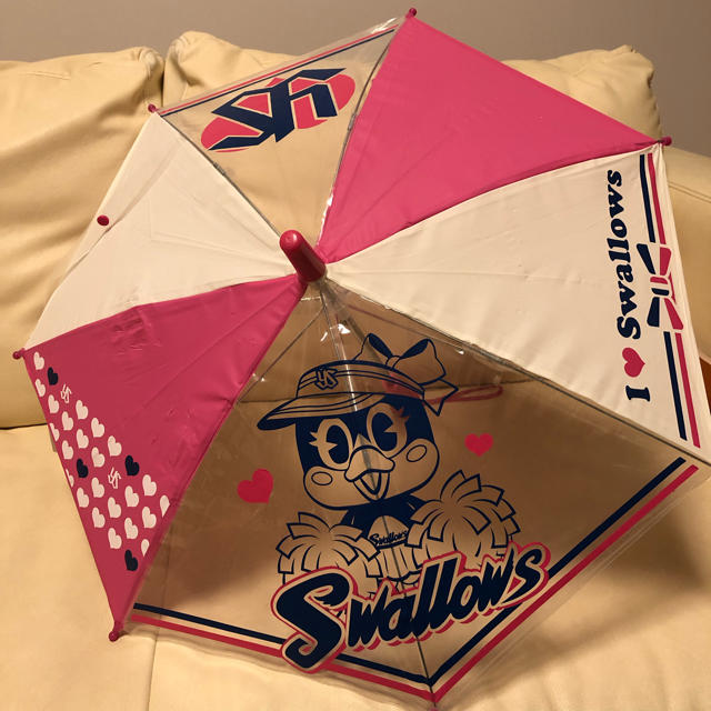 東京ヤクルトスワローズ(トウキョウヤクルトスワローズ)のヤクルト 子供用傘 ピンク 可愛く小さな傘です！ キッズ/ベビー/マタニティのこども用ファッション小物(傘)の商品写真