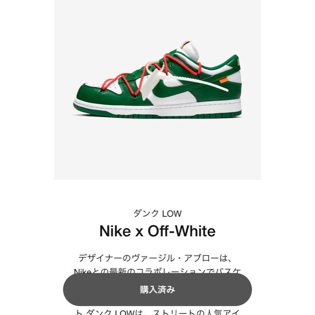 専用OFF-WHITE x NIKE DUNK LOW 27㎝