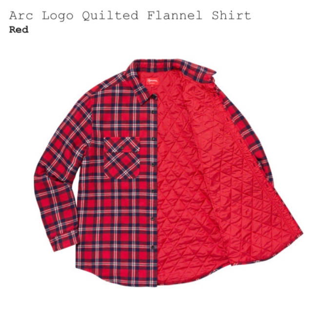 Supreme(シュプリーム)のSupreme Arc Logo Quilted Flannel Shirt 赤 メンズのトップス(シャツ)の商品写真