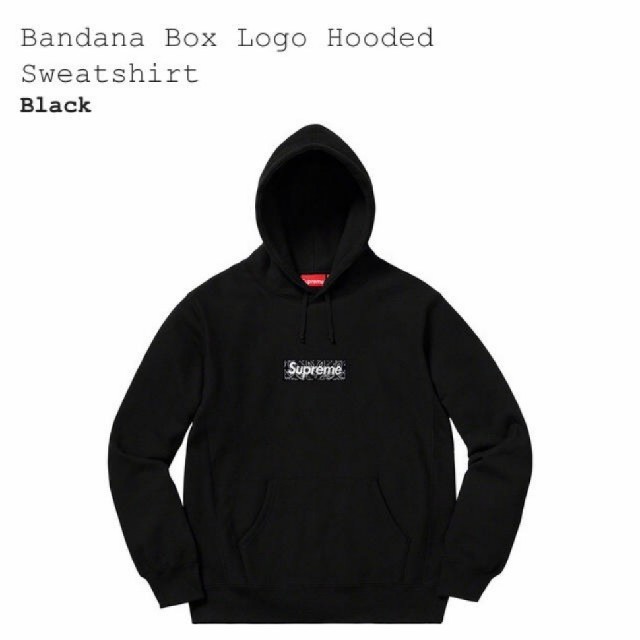 Supreme(シュプリーム)のSupreme Bandana Box Logo hooded black L メンズのトップス(パーカー)の商品写真