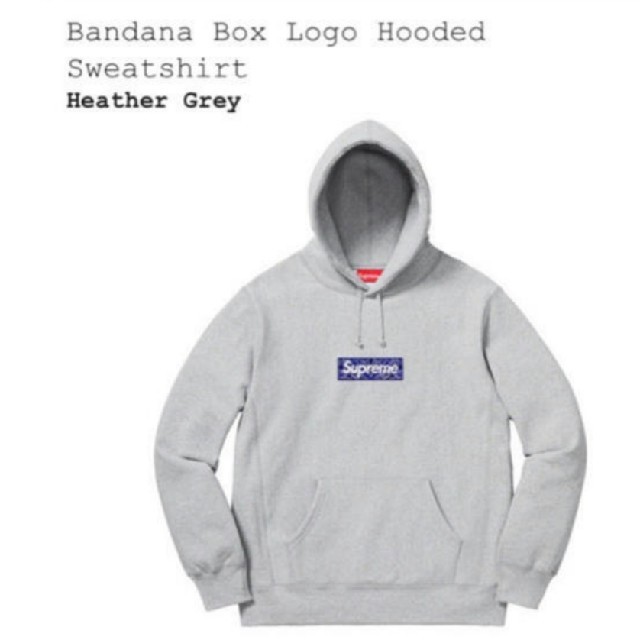 Supreme - Supreme bandana box logo hooded grey M