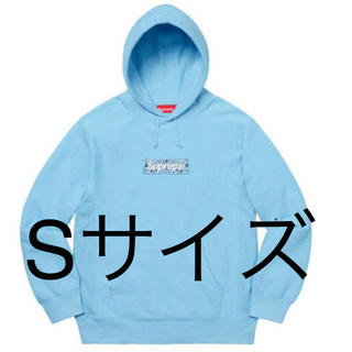 シュプリーム(Supreme)のSupreme  bandana box logo hooded ブルー(パーカー)