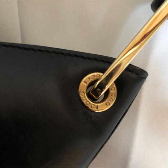 GUCCI - GUCCI バンブーレザー ハンドバッグ /黒 正規品の通販 GUCCI - GUCCI バンブーレザー ハンドバッグ /黒 正規品の通販