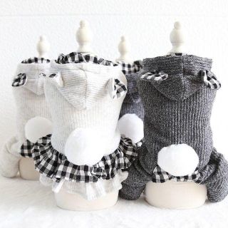 0251-1犬服ペット服冬服かわいいニットワンピース・ツナギしっぽ♫2019新品(犬)