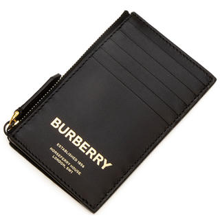 バーバリー(BURBERRY)の新品 BURBERRY カードケース レザー ジップカードケース ブラック(コインケース/小銭入れ)