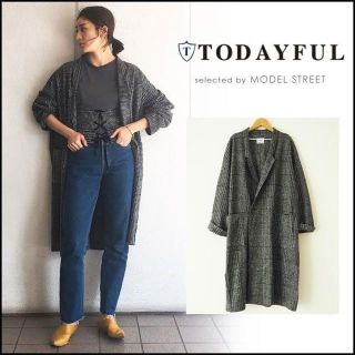 トゥデイフル(TODAYFUL)のTODAYFUL トゥデイフル グレンチェックオーバーガウン 36(ガウンコート)