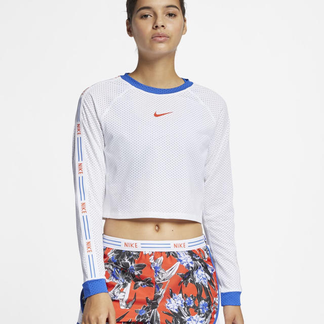 nike crop running top