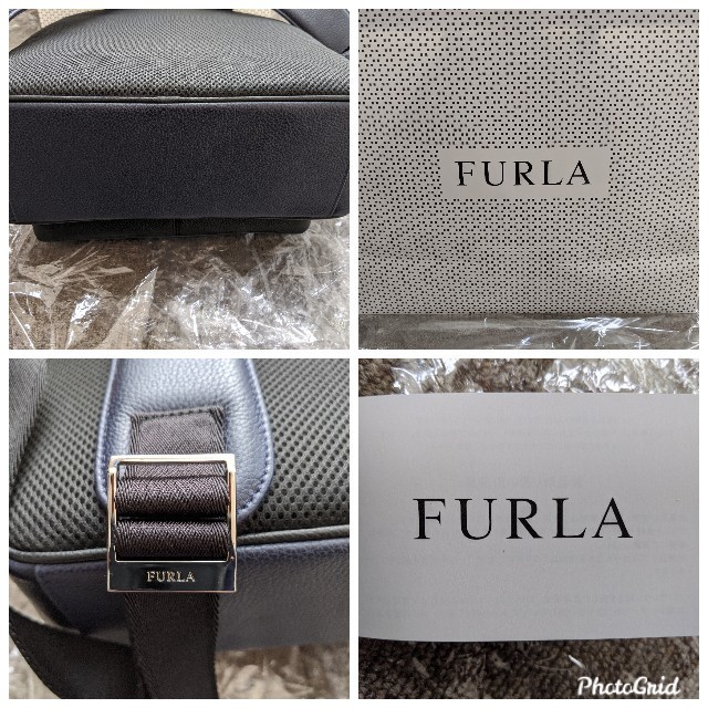 Furla(フルラ)のFURLA　フルラ　メンズ　レザー　リュック　ネイビー　ブラック　バックパック メンズのバッグ(バッグパック/リュック)の商品写真
