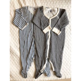 プチバトー(PETIT BATEAU)のPETIT BATEAU プチバトーロンパース　2枚セット(ロンパース)