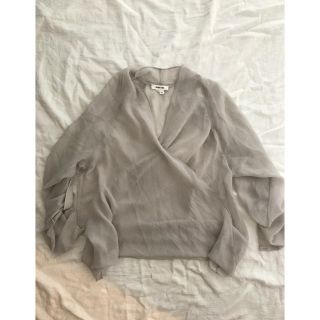 ヘルムートラング(HELMUT LANG)のヘルムートラング シースルーカシュクールトップス(カットソー(長袖/七分))