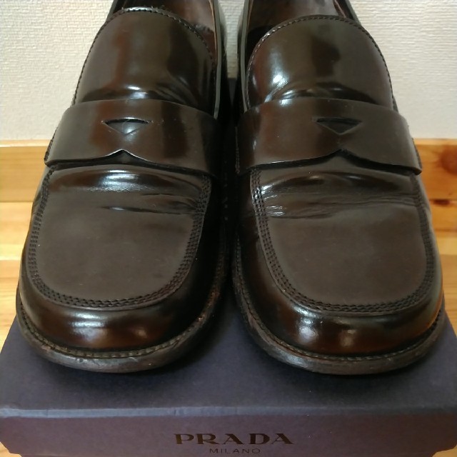 PRADA(プラダ)のプラダ PRADA 靴 ローファー レディース 37.5 ブラウン 24.5 レディースの靴/シューズ(ローファー/革靴)の商品写真