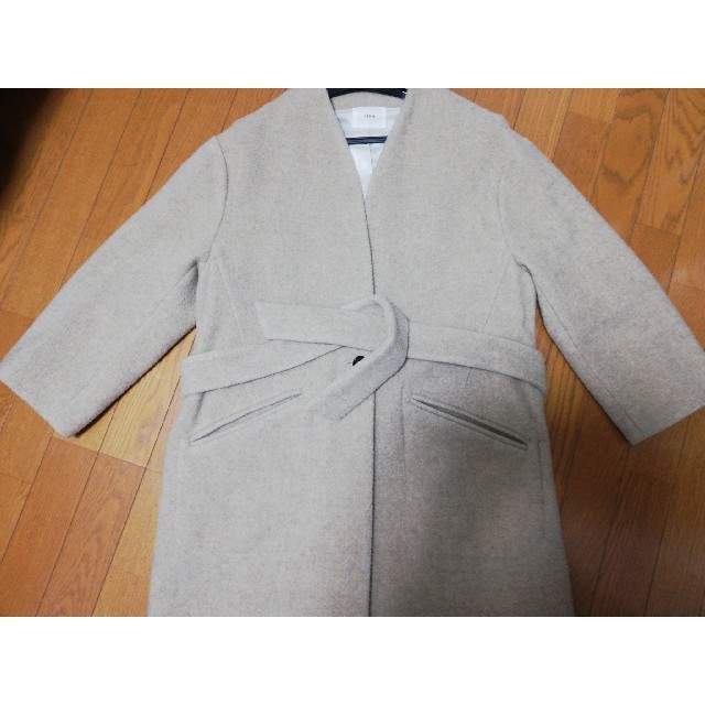 IENA(イエナ)のりえち様専用　IENA ウールモッサーノーカラーコート レディースのジャケット/アウター(ロングコート)の商品写真