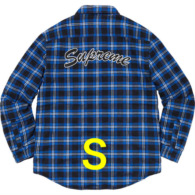 S supreme Arc Logo Quilted Flannel Shirt