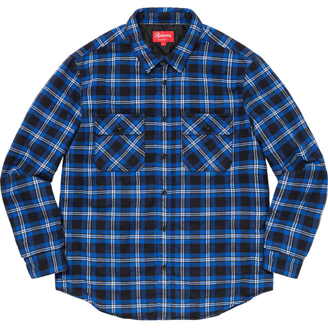 S supreme Arc Logo Quilted Flannel Shirt 3