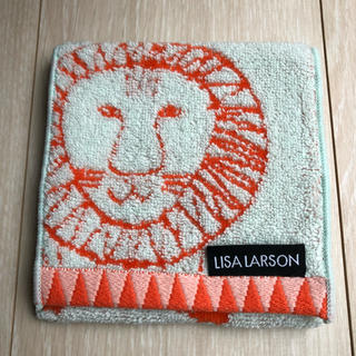 リサラーソン(Lisa Larson)の新品 リサラーソン ライオン ポケット付きタオル(ハンカチ)