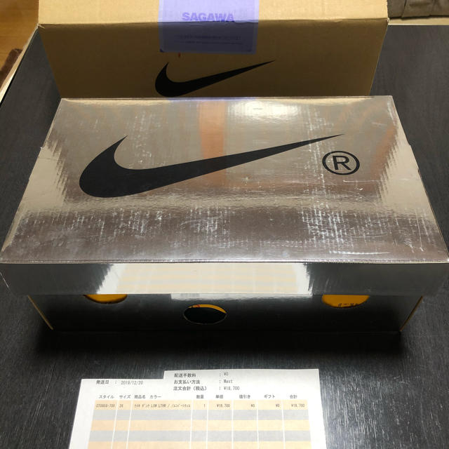 NIKE(ナイキ)のNIKE × off-white ダンクlow 納品書原本付属　即日発送 メンズの靴/シューズ(スニーカー)の商品写真