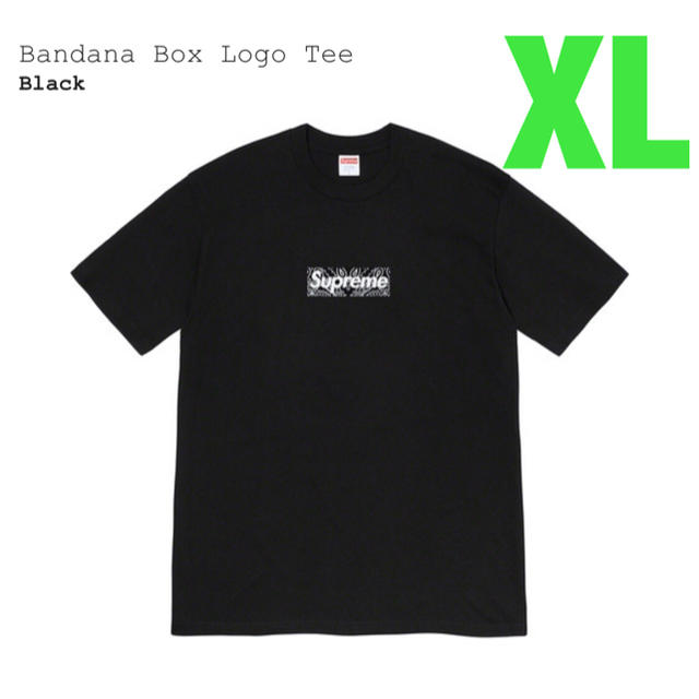 Tシャツ/カットソー(半袖/袖なし)Supreme Bandana Box Logo Tee XL Black 黒