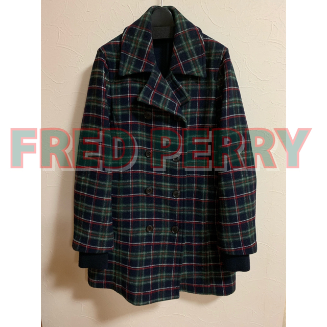 FRED PERRY(フレッドペリー)のサンプルにつき特別価格！美品フレッドペリー チェック ピーコート レディースのジャケット/アウター(ピーコート)の商品写真