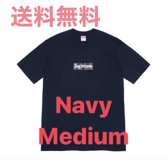 Supreme Bandana Box Logo Tee Navy MediumTシャツ/カットソー(半袖/袖なし)