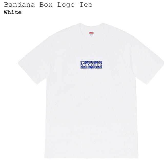 Tシャツ/カットソー(半袖/袖なし)supreme bandana box logo tee 白 M
