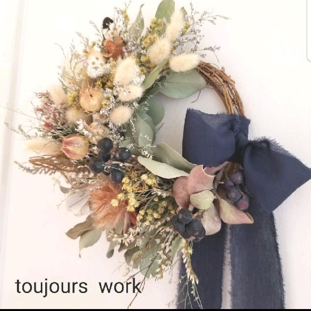 ドライフラワーリース◇natural brown◇ - ドライフラワー