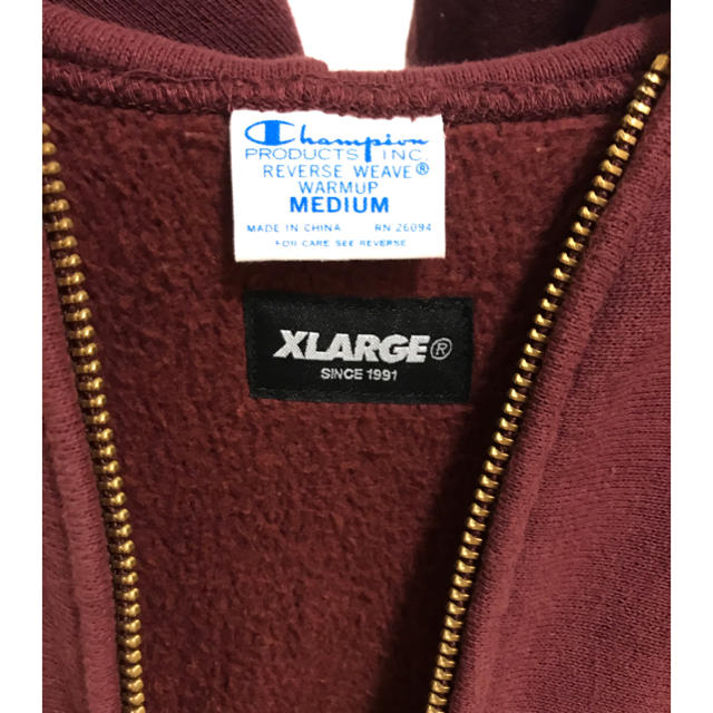 XLARGE(エクストララージ)のXLARGE×Champion ジップアップパーカー　Mサイズ メンズのトップス(パーカー)の商品写真