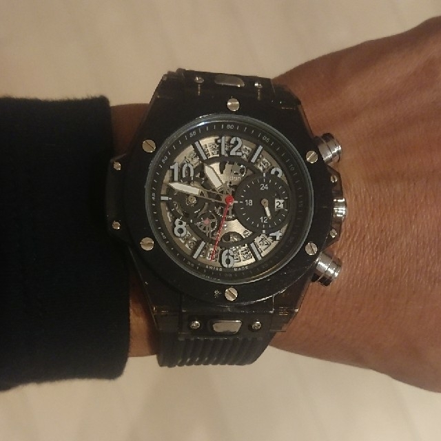 hublot watches - Kimsdun スケルトン クロノグラフ腕時計      ウブロビッグバンタイプの通販 by ロンパーマン's shop