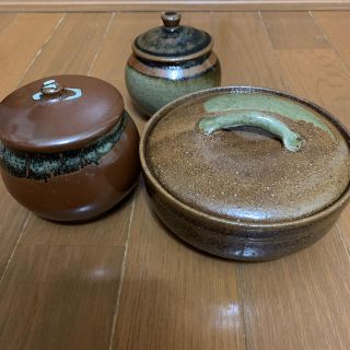 陶芸☆壺　　３つセット☆お値下げします(陶芸)