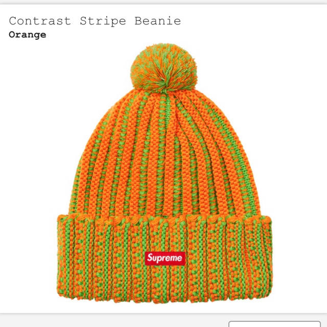 ニット帽/ビーニーsupreme contrast stripe beanie