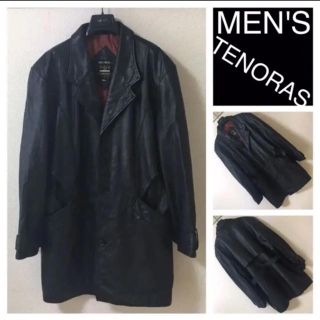 メンズティノラス(MEN'S TENORAS)の90s◆メンズ ティノラス◆レザーチェスター コート トレンチ ベルト 牛革 M(チェスターコート)