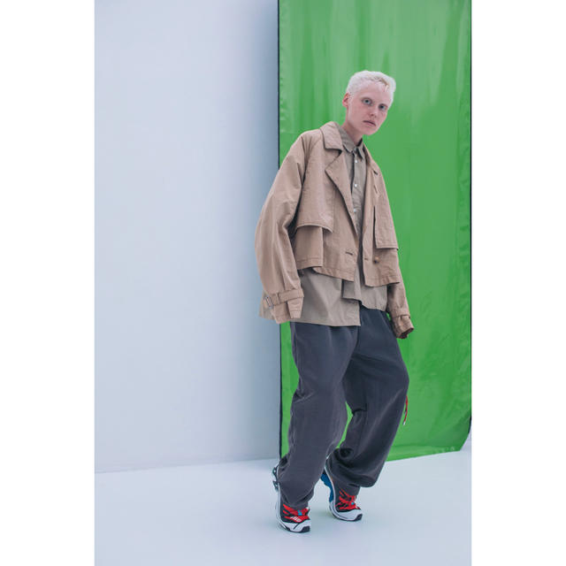 シルバー/レッド jieda 19ss ショートトレンチジャケット - 通販
