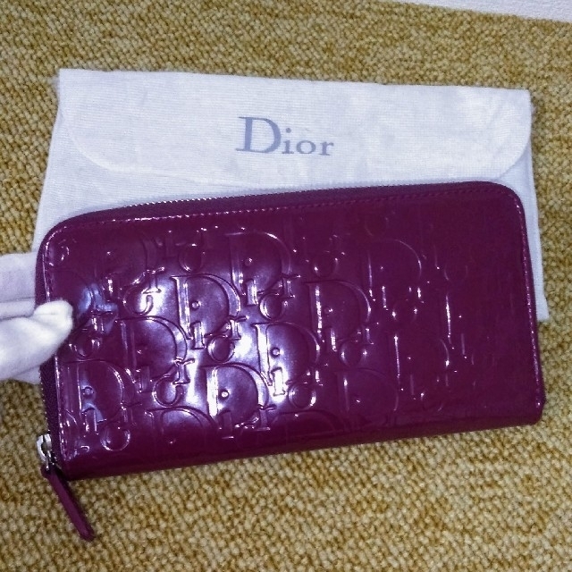 Dior クリスチャン ディオール トロッター エナメル パープル 紫 長財布