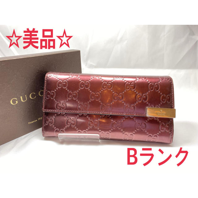 Gucci - GUCCI グッチ シマ パテントレザー 長財布 GG柄 エンジ   [鑑定済]の通販 by ブランド専門店♪にゃんこ♪'s shop