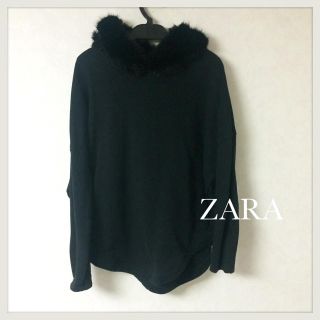 ザラ(ZARA)のZARA ファーフードスウェットパーカー(パーカー)