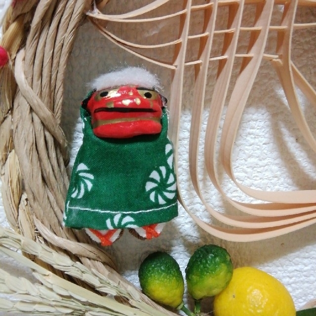 おすすめ お正月ミニ飾り しめ縄、松、稲、金柑 インテリア雑貨