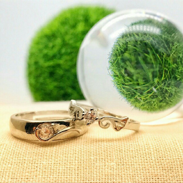 【即日発送  箱つき】2個セット カップル ペアリング シルバーリング 指輪♥ レディースのアクセサリー(リング(指輪))の商品写真