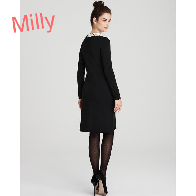 Milly(ミリー)のMilly ミリー パール ビジュー カラー ウール ニット ワンピース レディースのワンピース(ひざ丈ワンピース)の商品写真