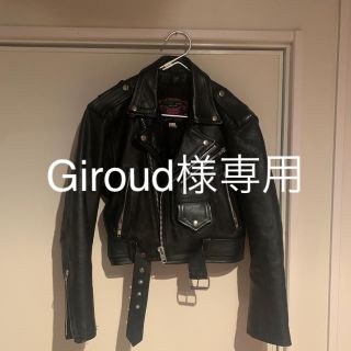 Giroud様専用　ショート丈ライダースジャケット(ライダースジャケット)