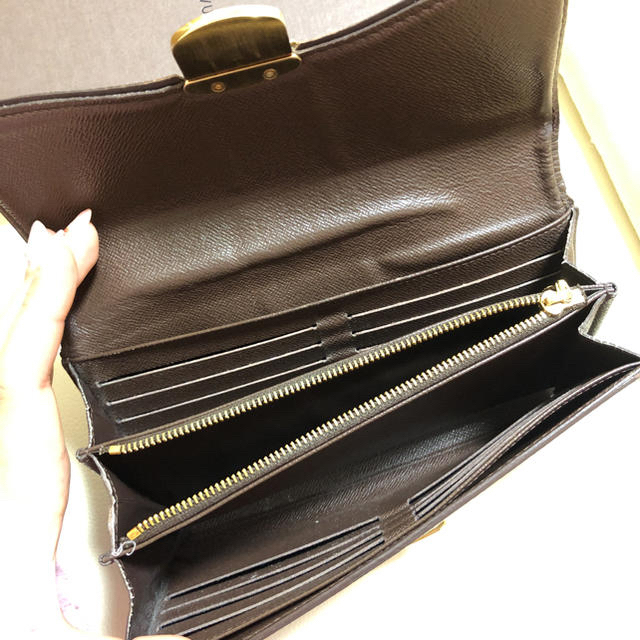 LV ダミエ システィナ 長財布 ルイヴィトン 金具 ポルトフォイユ 茶色
