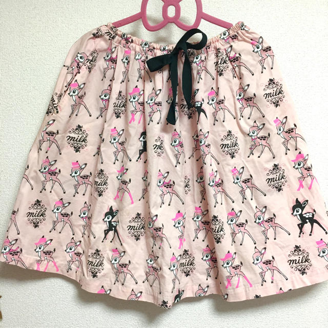MILK(ミルク)のMILK バンビ柄 スカート ピンク レディースのスカート(ひざ丈スカート)の商品写真