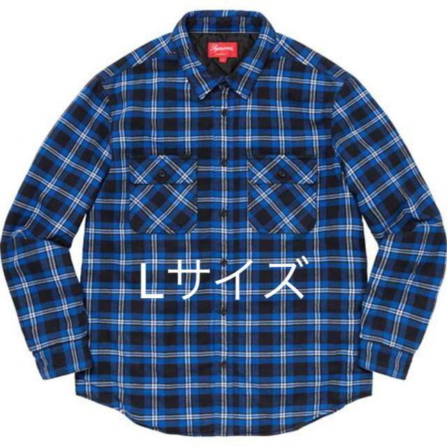 Supreme Arc Logo Quilted Flannel Shirt L