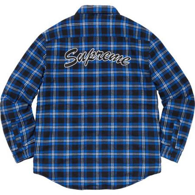 Supreme Arc Logo Quilted Flannel Shirt L