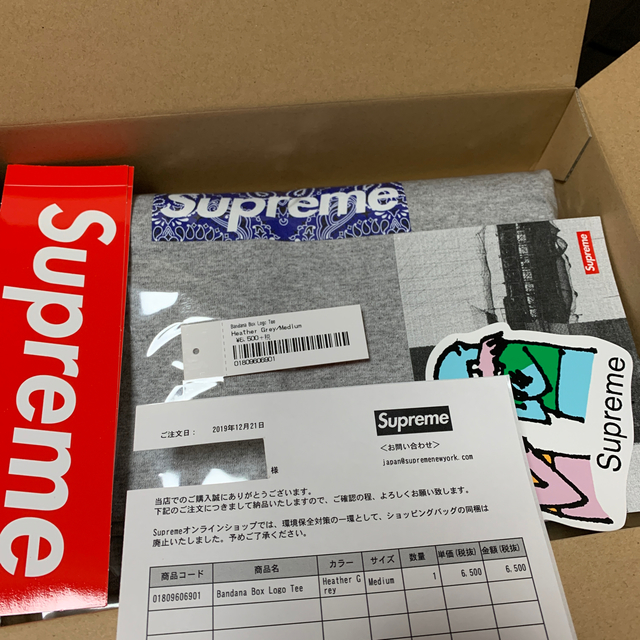 Mサイズ Bandana Box Logo Tee grey