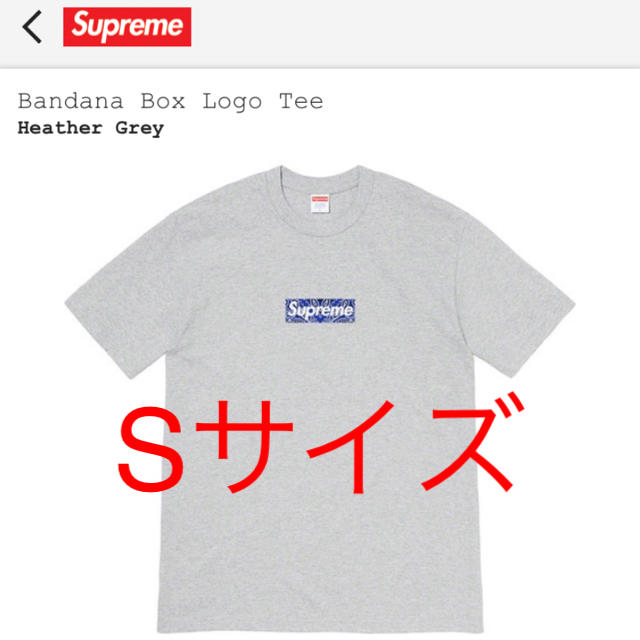 Sサイズ Bandana Box Logo Tee greyHeatherGreySIZE