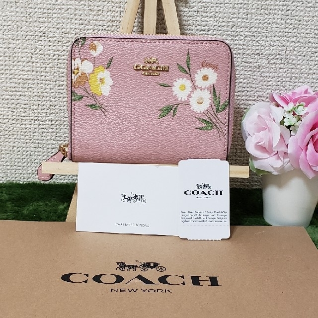 COACH - COACH折り財布　スモールジップピンクの通販 by dorasena's shop