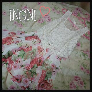 イング(INGNI)のINGNI♡花柄ドッキングワンピ(ミニワンピース)