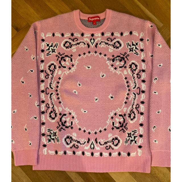 Supreme(シュプリーム)のBandana Sweater / Light Pink メンズのトップス(ニット/セーター)の商品写真