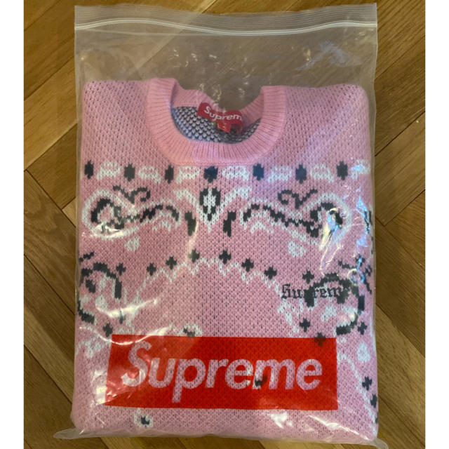 Supreme(シュプリーム)のBandana Sweater / Light Pink メンズのトップス(ニット/セーター)の商品写真